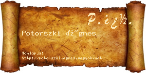 Potorszki Ágnes névjegykártya